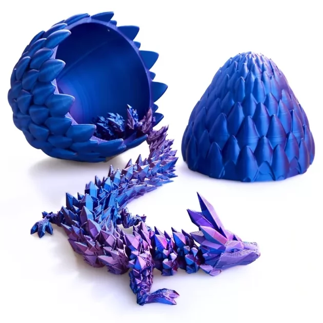 3d trykt drage, drageleke, drage med egg, ledddrage