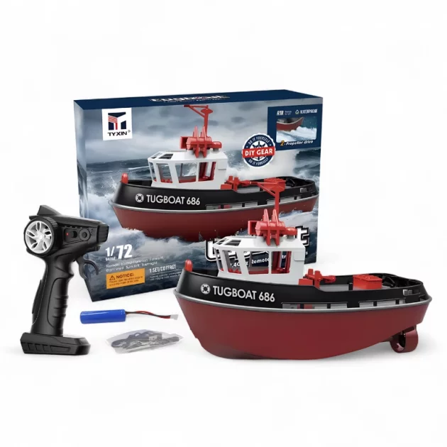 remote control boat, rc boat, remote control tugboat, electric boat toy