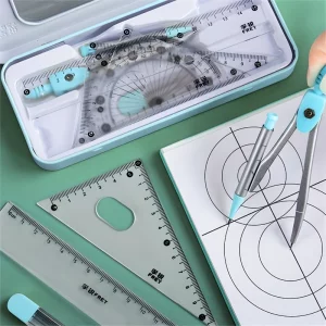 stationery set, ruler set, drafting set, compass and ruler