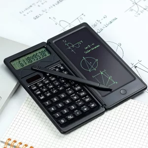 foldable calculator, solar calculator, calculator with notepad