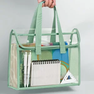 transparent file folder, clear file folder, portable file tote, clear pocket folders