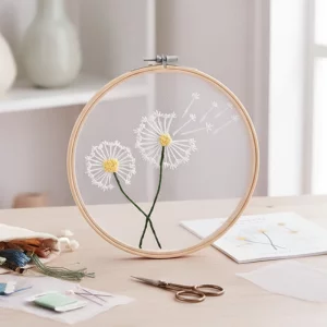 embroidery kit, flower embroidery kit, embroidery starter kit, embroidery hoop