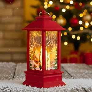 christmas lantern, christmas lantern decor, christmas lantern with led, christmas scene lantern