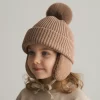 winter hat with pom pom, winter hat with ear flaps, hat with ear flaps
