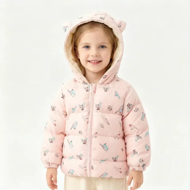 warm jacket, hooded jacket, cute jacket, hooded jacket with ears, hooded puffer jacket