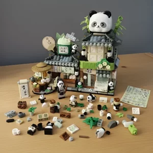 building blocks set, assembly toy, panda toy