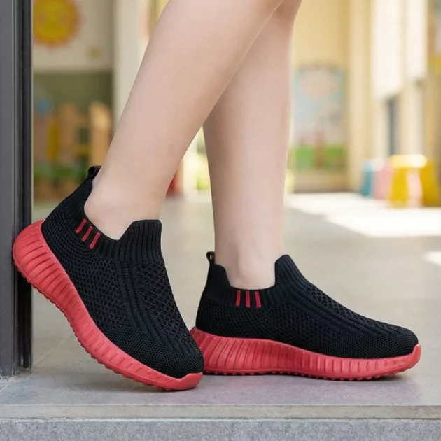 no tie shoes, mesh running shoes