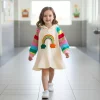 cotton dress, rainbow dress, soft cotton dress