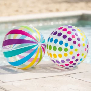 2 stk oppblåsbar stripet volleyball fargerik strandball