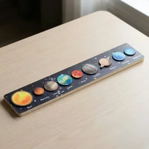wooden montessori toy, solar system wooden toy, wooden solar system puzzle