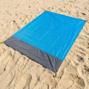 Vanntett strandteppe piknikmatte med snørepose